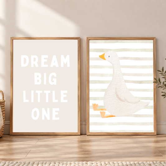 Baby Beige Goose x Dream Big Little One Nursery Prints