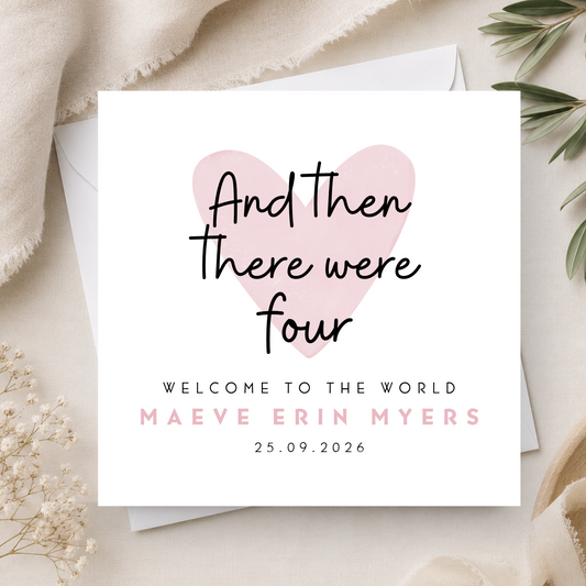 Then There Were Four New Baby Card