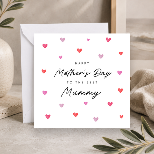 Love Hearts Mother's Day Card For Mummy