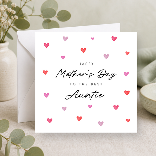 Love Hearts Mother's Day Card For Auntie