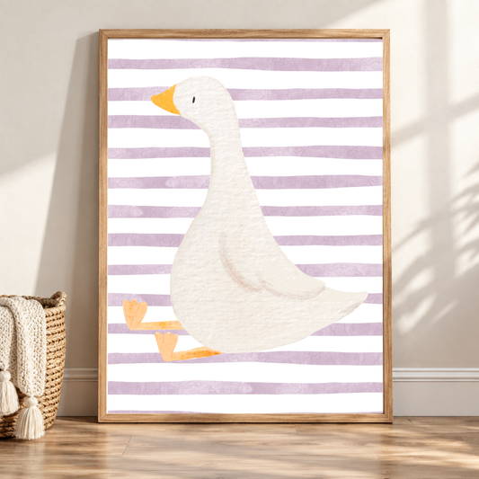Purple Goose Nursery Print