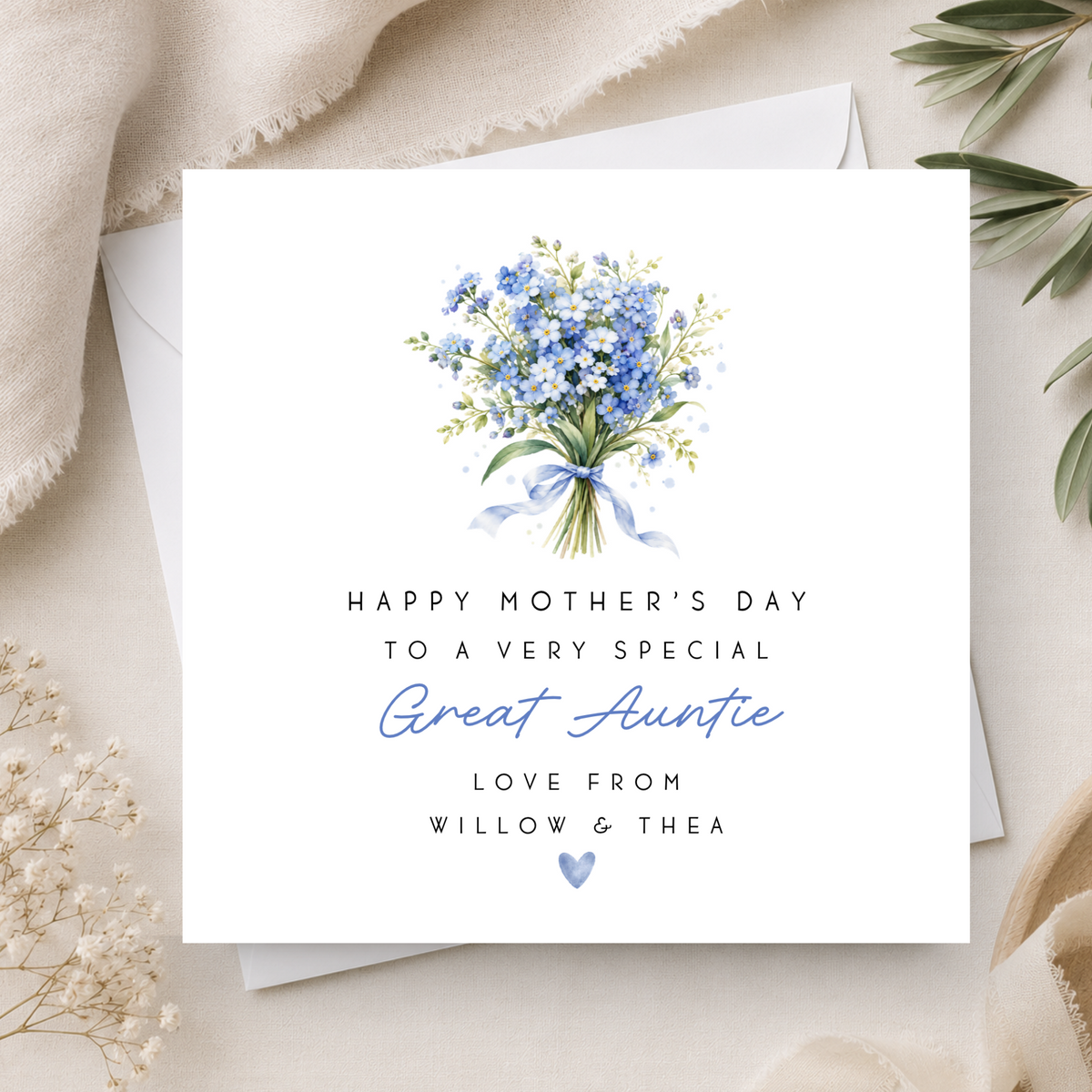 Floral Mother's Day Card For Great Auntie