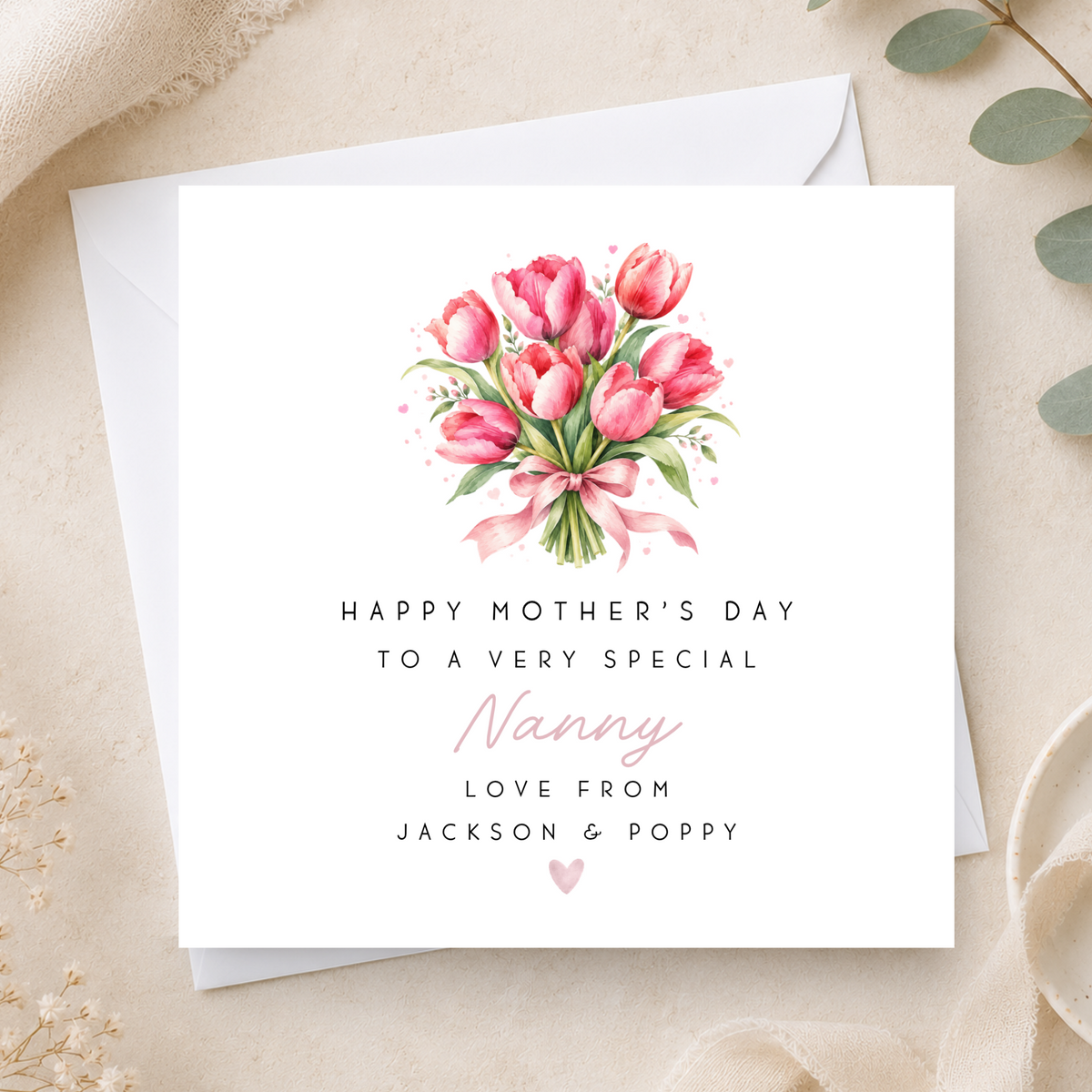 Tulip Mother's Day Card For Nanny