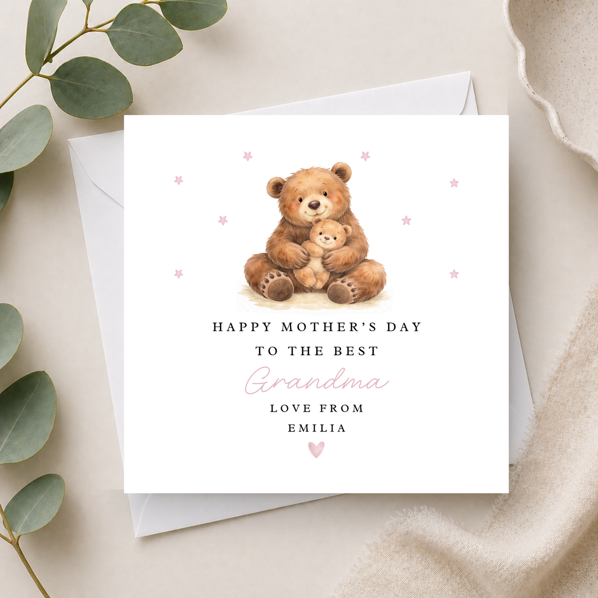 Mama Bear Mother's Day Card (One Cub)