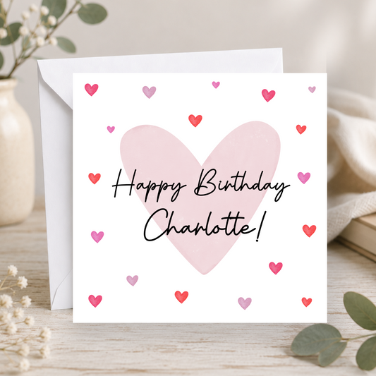 Love Hearts Birthday Card For Her