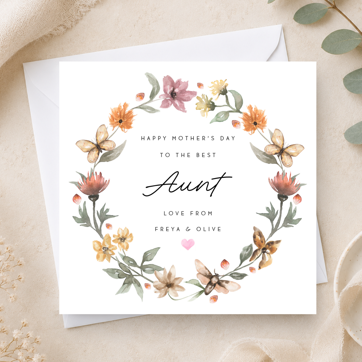 Floral Mother's Day Card For Aunt