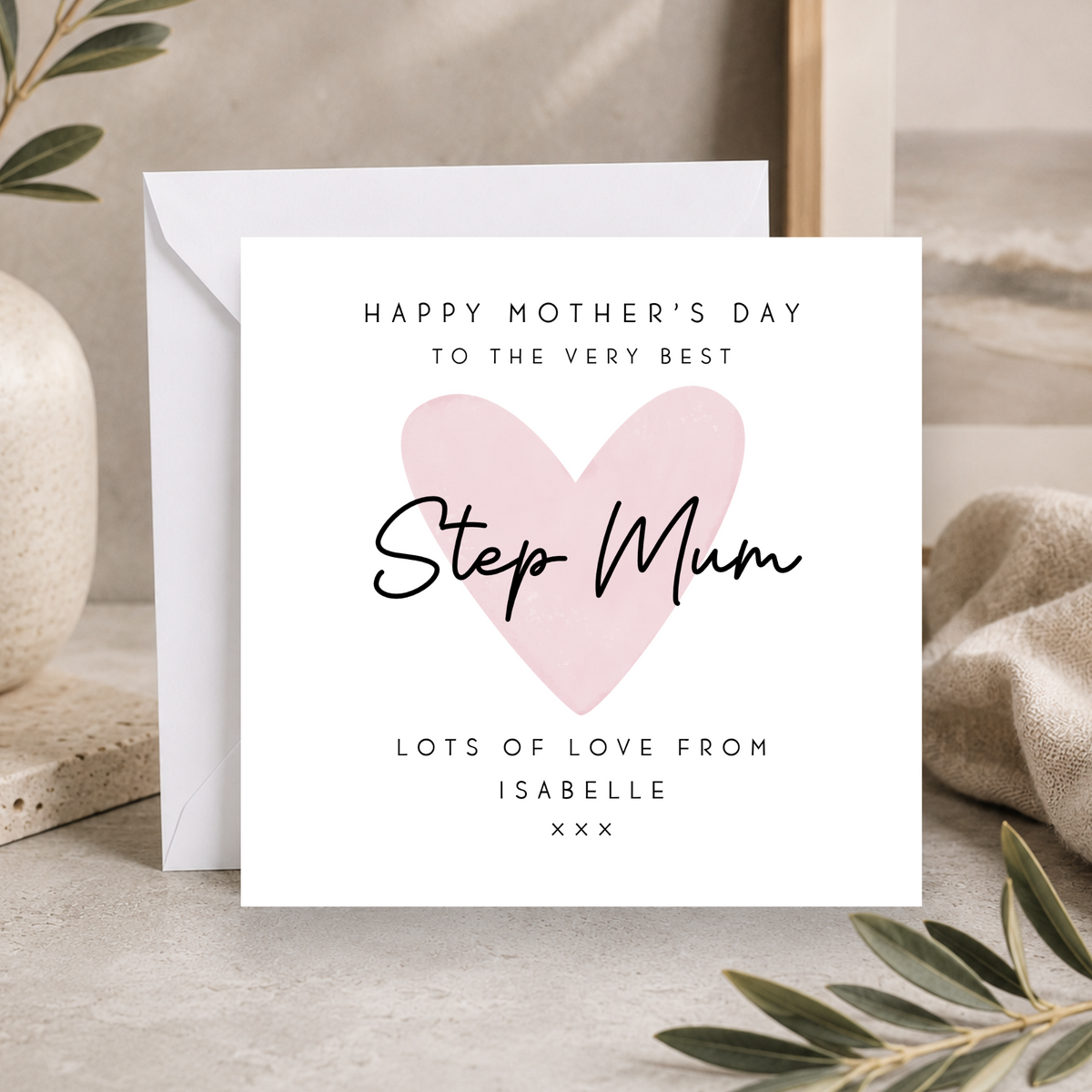 Heart Mother's Day Card For Step Mum