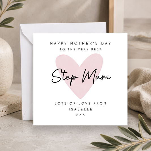 Heart Mother's Day Card For Step Mum