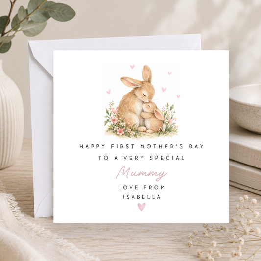 Bunny Rabbit First Mother's Day Card For Mummy