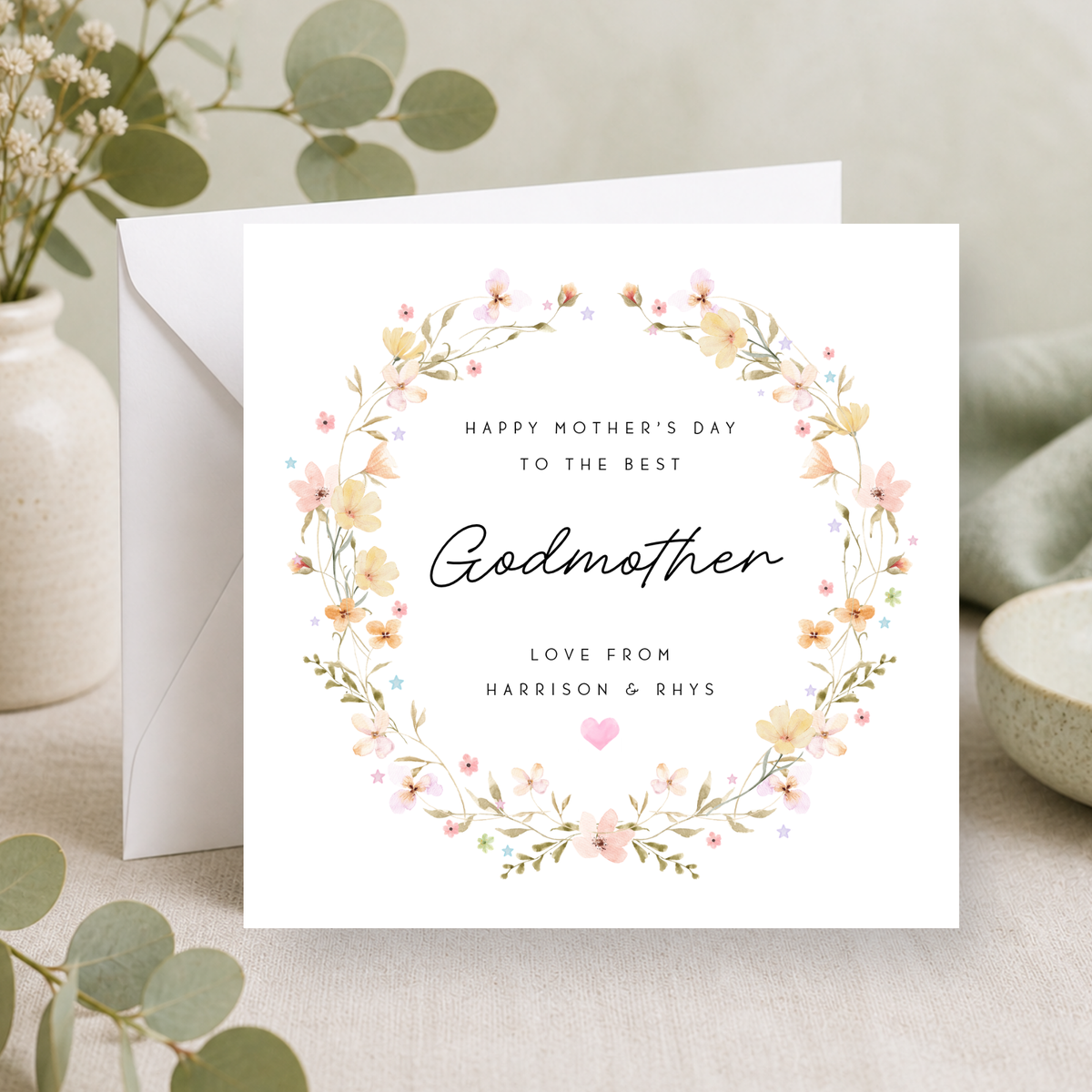 Floral Mother's Day Card For Godmother