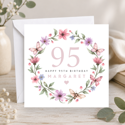 Floral 95th Birthday Card