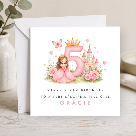 Princess 5th Birthday Card
