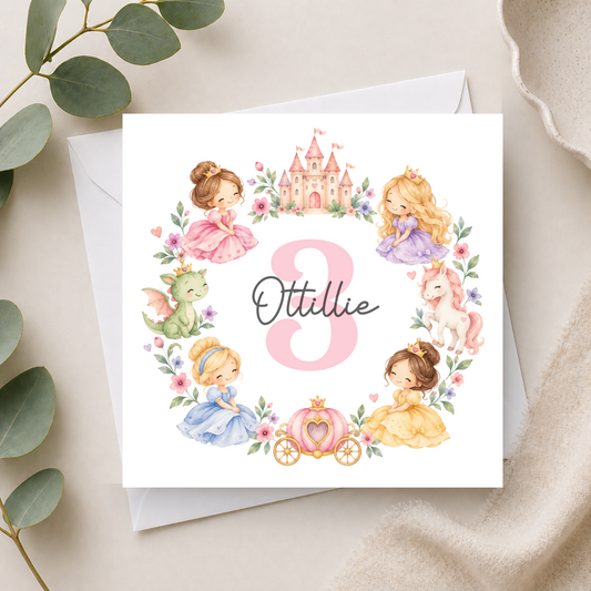 Princess 3rd Birthday Card