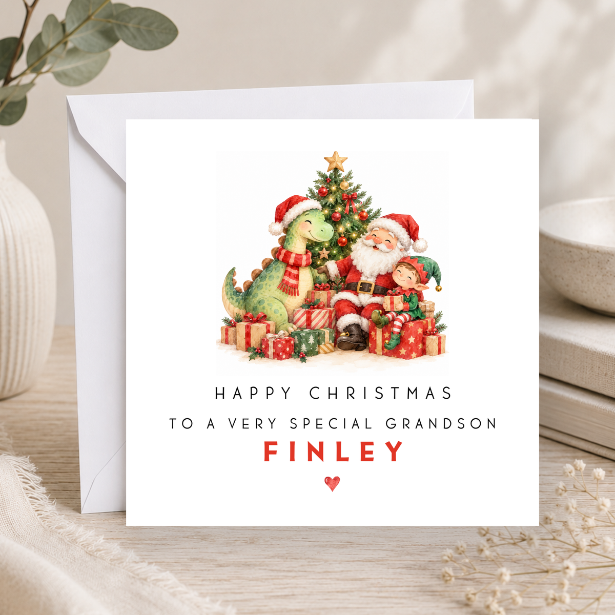 Dinosaur Christmas Card