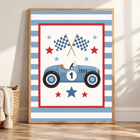 Racing Car Nursery Print