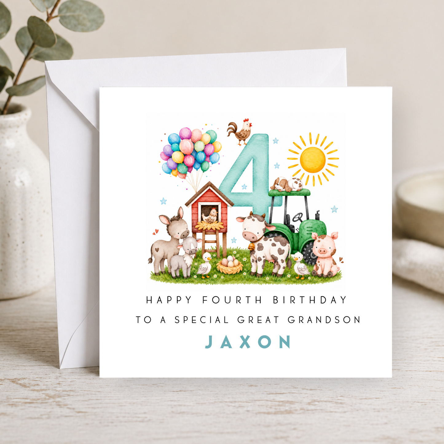 Farm Yard Birthday Card For Little Boy