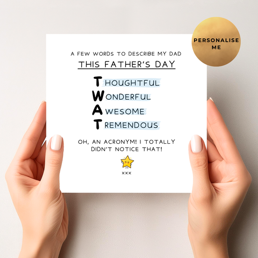 Rude Tw*t Father's Day Card
