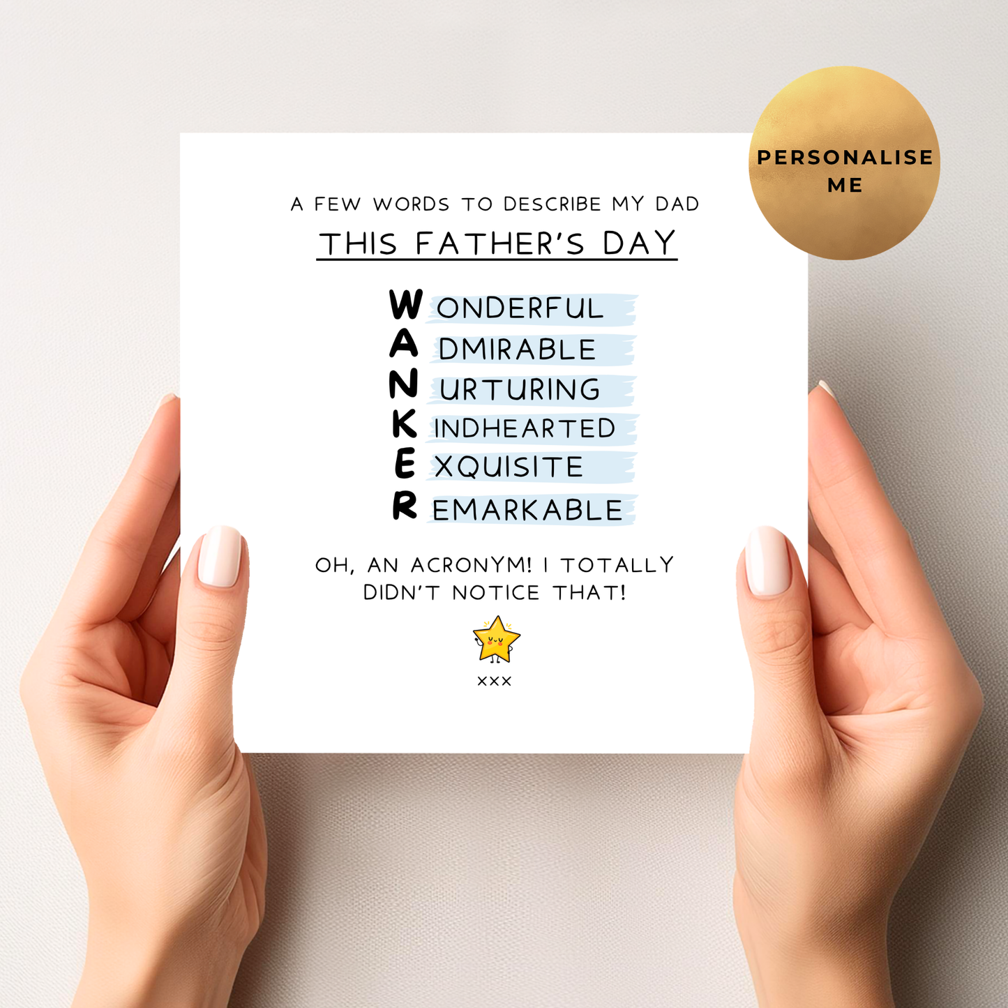 Rude W*nker Father's Day Card