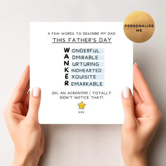 Rude W*nker Father's Day Card