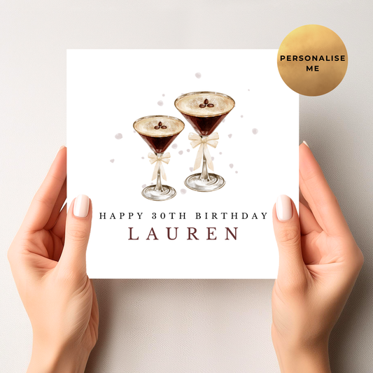 30th Espresso Martini Birthday Card