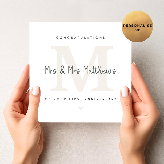 First Anniversary Card