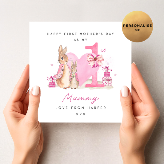 Peter Rabbit First Mother's Day Card (From Little Girl)