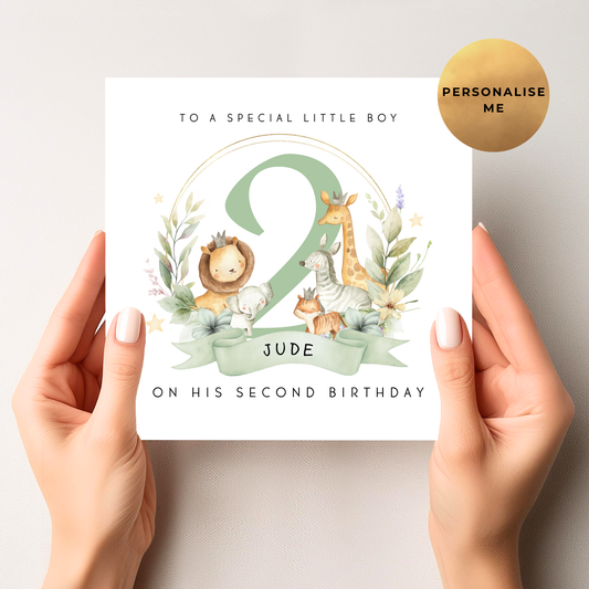 Safari Second Birthday Card