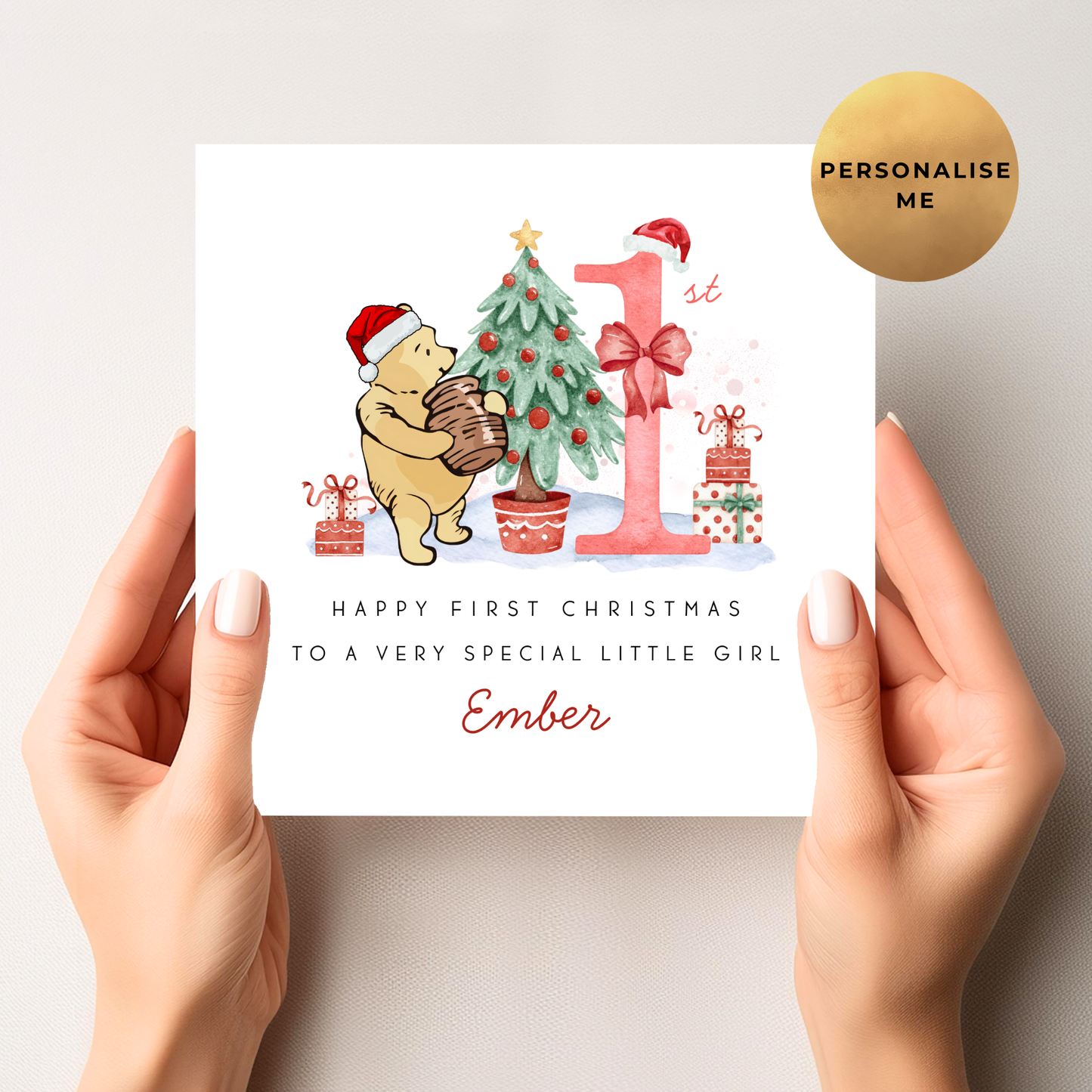 Winnie The Pooh First Christmas Card