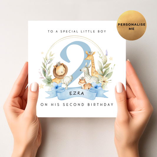 Safari Second Birthday Card