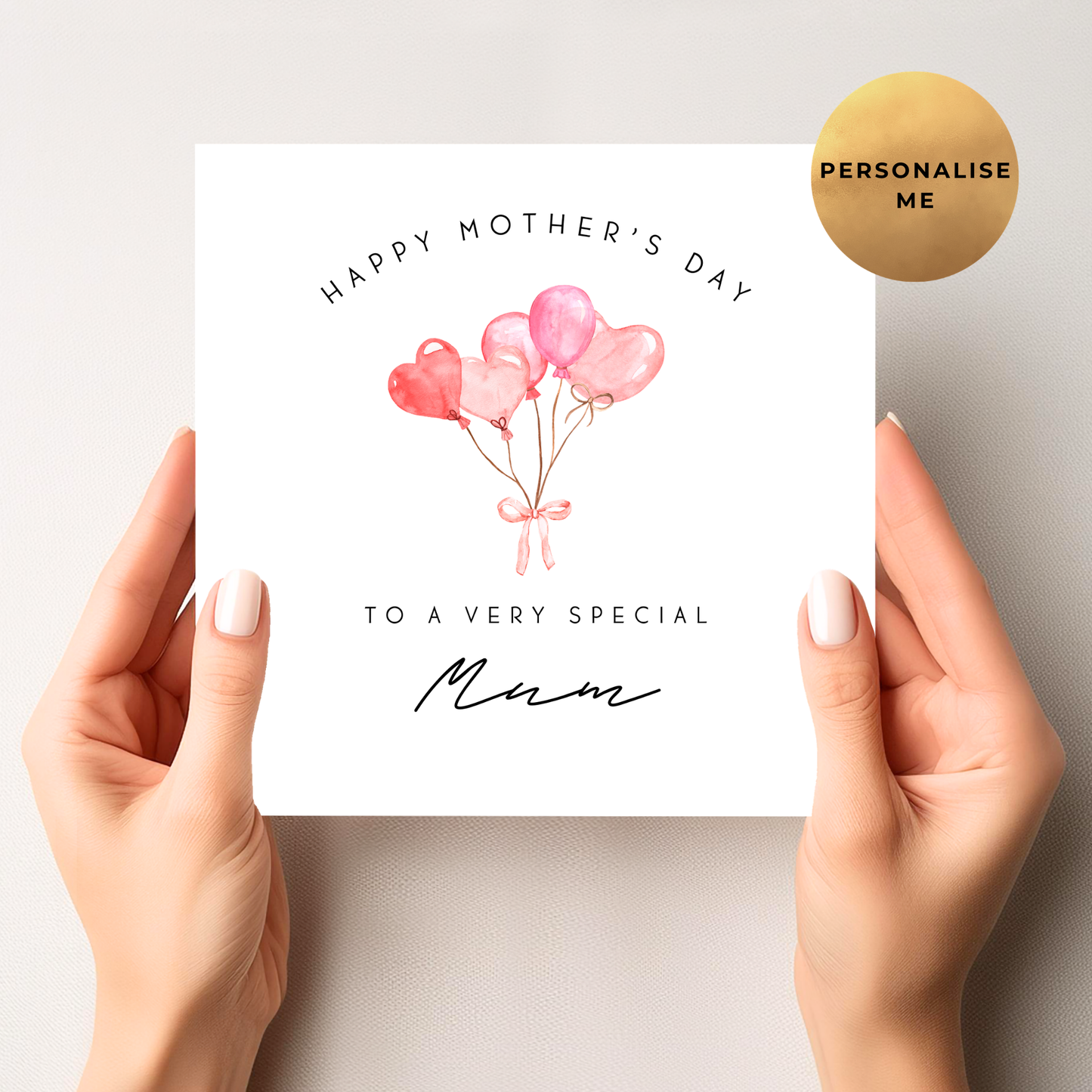 Heart Balloon Mother's Day Card For Mum