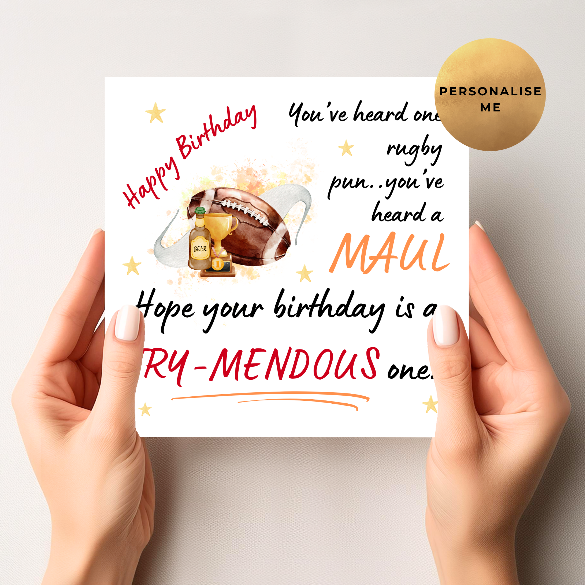 Rugby Puns Birthday Card – Emiluxe Designs