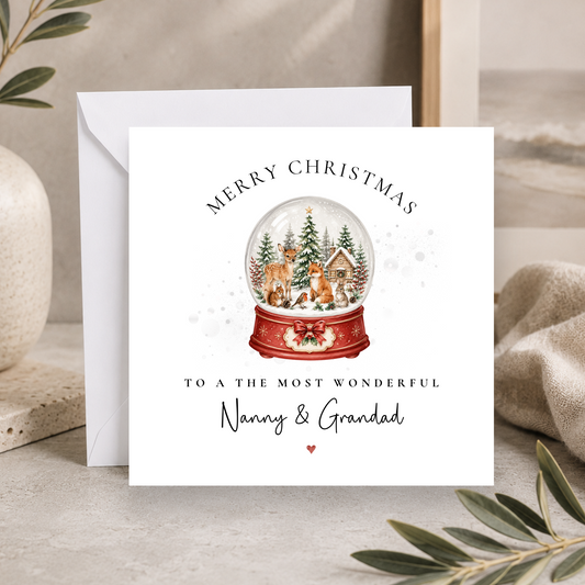 Woodland Christmas Card For Nanny & Grandad