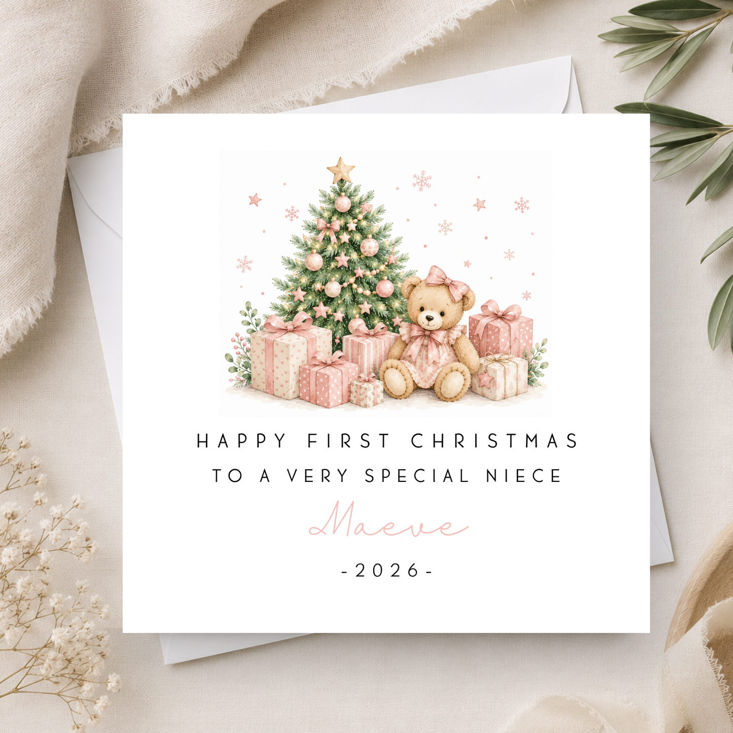 First Christmas Card For Little Girl