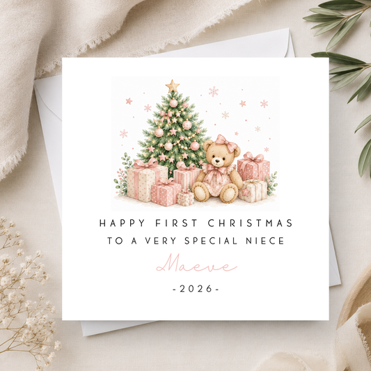 First Christmas Card For Little Girl