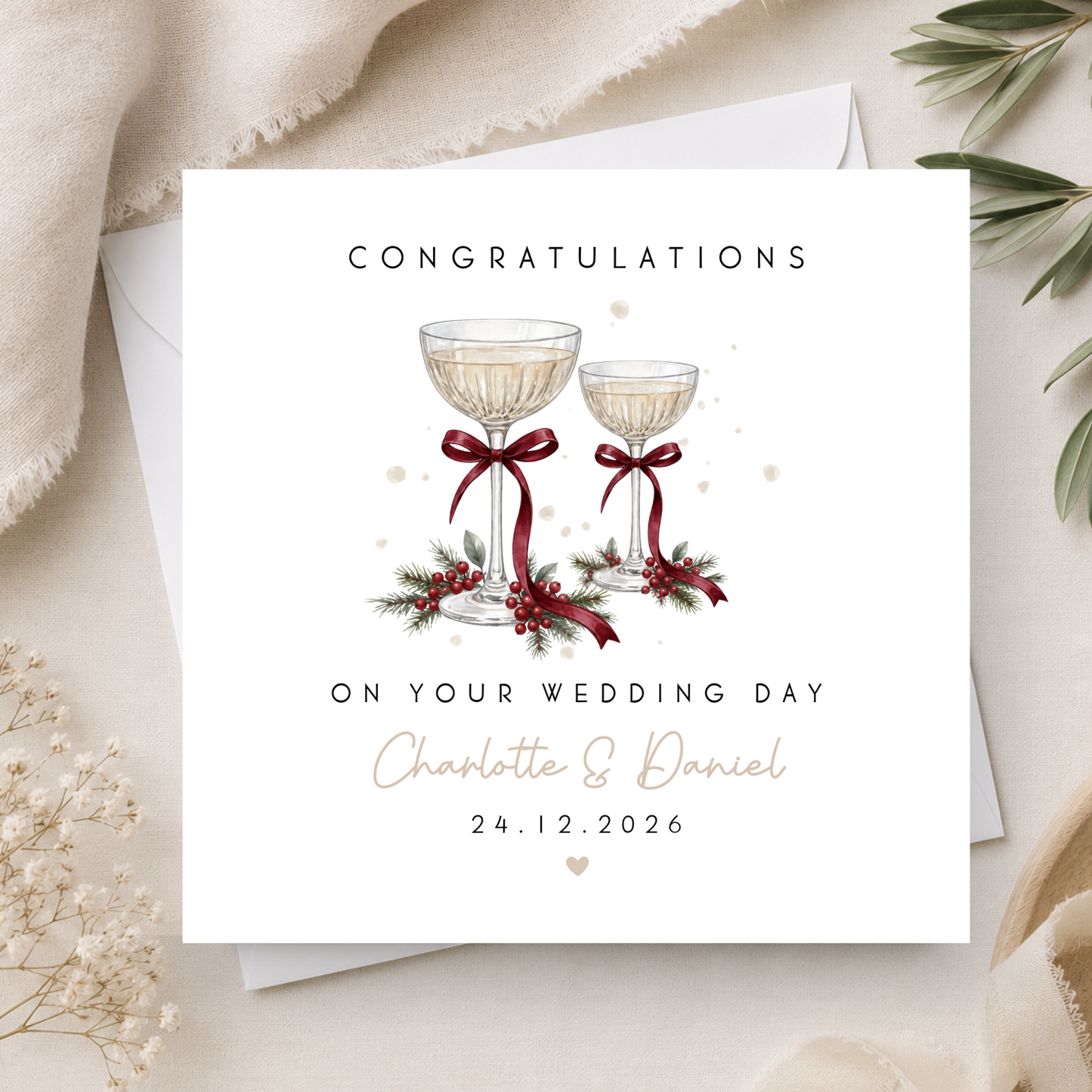 Christmas Wedding Card