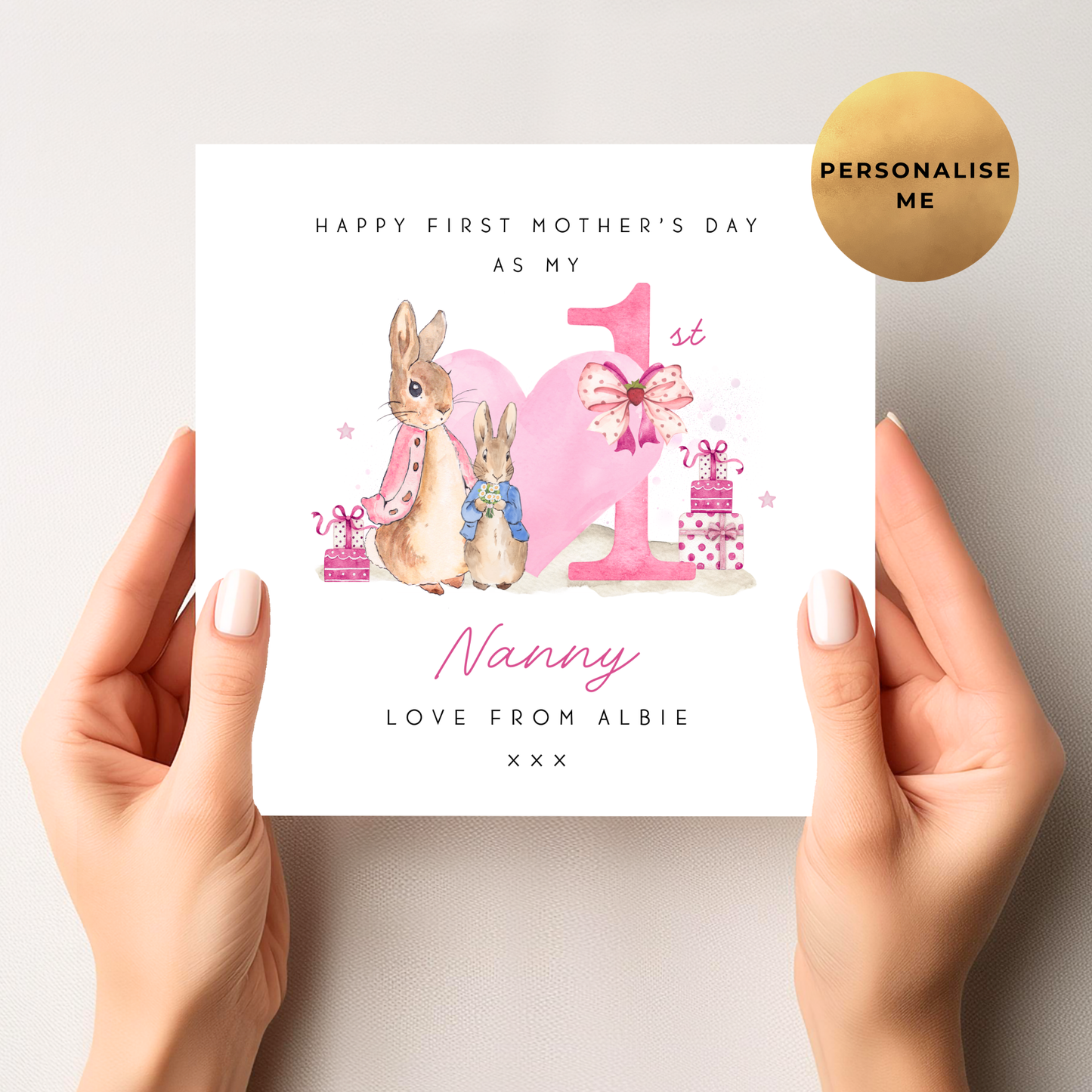 Peter Rabbit First Mother's Day Card (From Little Boy)