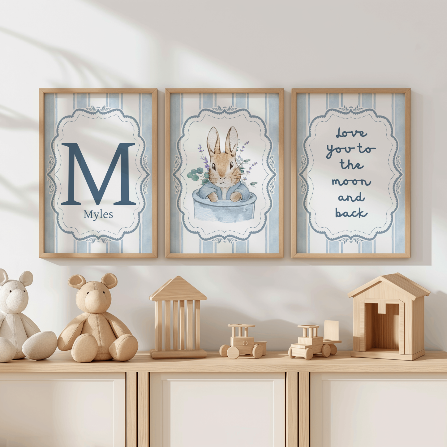 3x Peter Rabbit "Love You To The Moon & Back" Prints