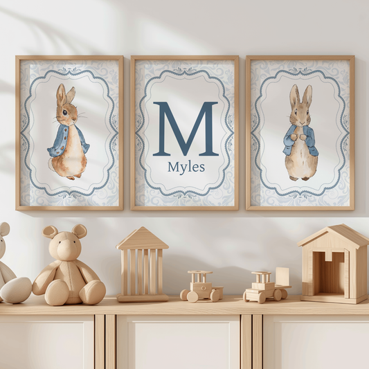 3x Peter Rabbit  Vintage Nursery Prints