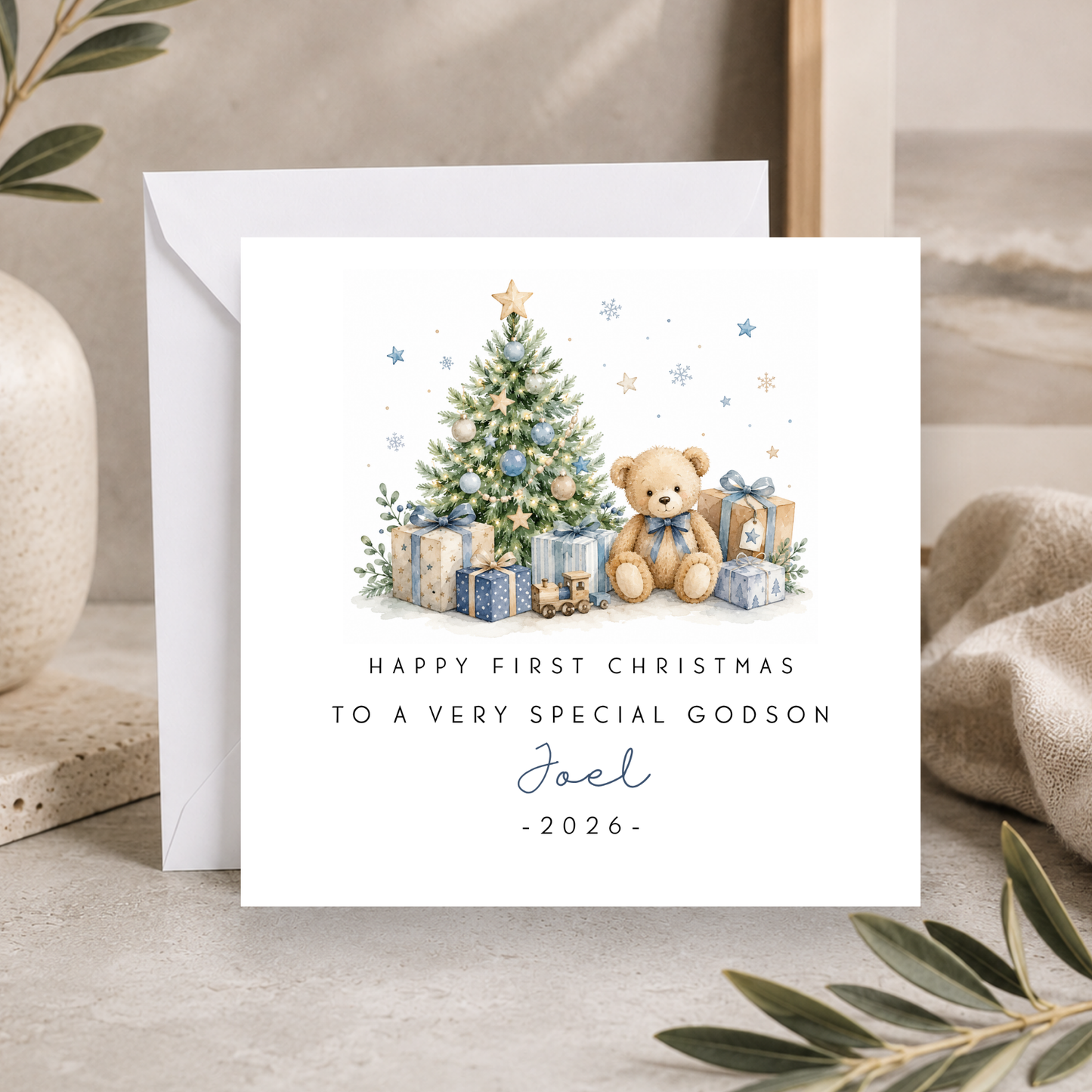 First Christmas Card For Little Boy