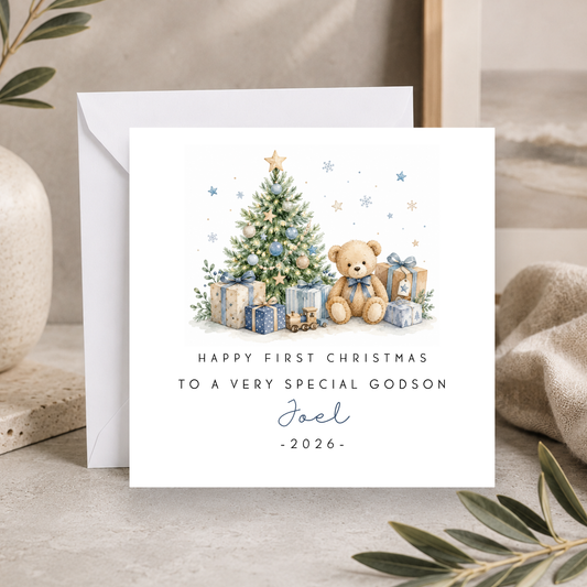 First Christmas Card For Little Boy