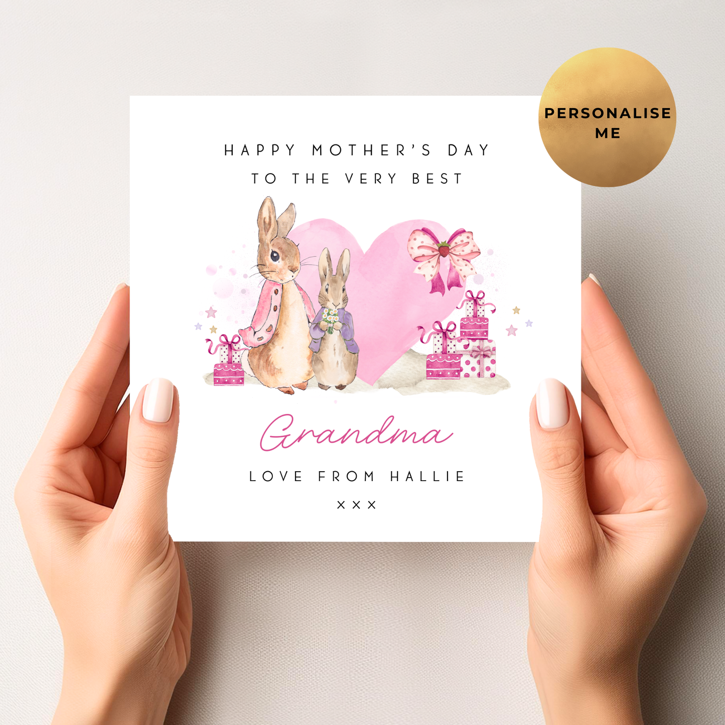 Peter Rabbit Mother's Day Card (From Little Girl)