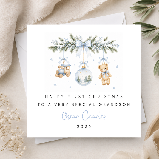 First Christmas Card For Little Boy