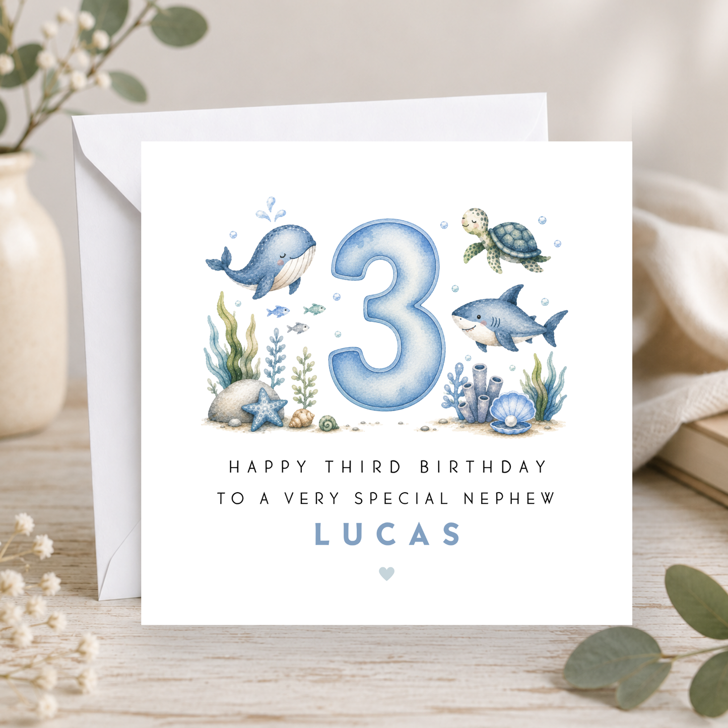 Ocean 3rd Birthday Card
