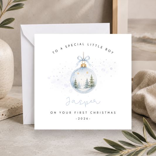 First Christmas Card For Little Boy