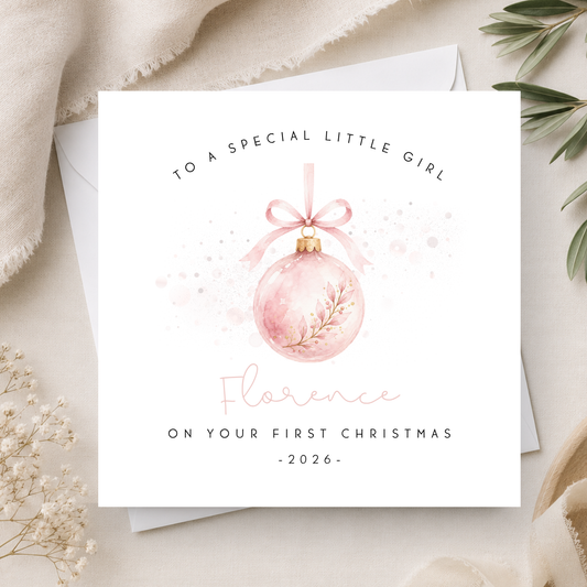 First Christmas Card For Little Girl