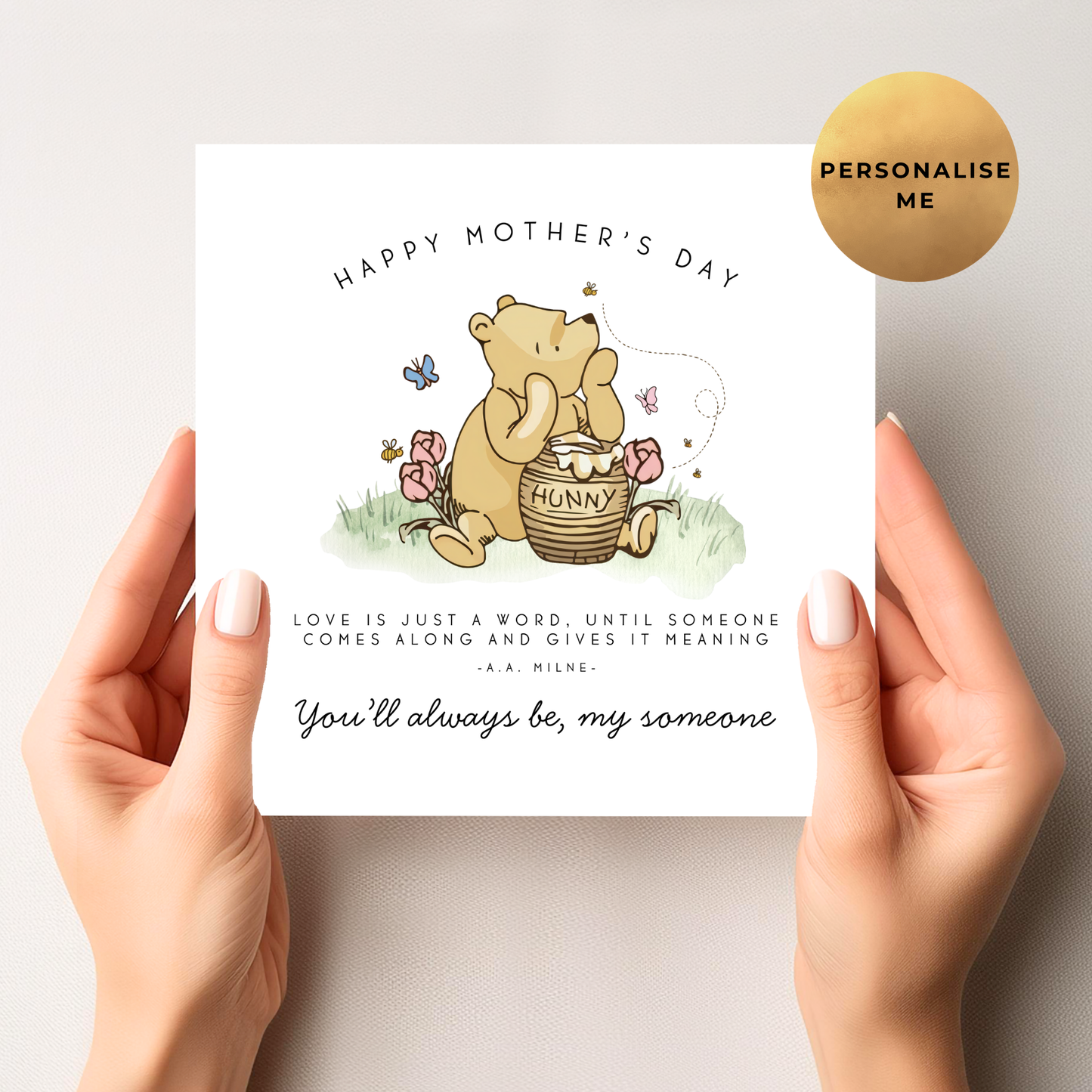 Winnie The Pooh  Quote Mother's Day Card