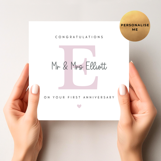 First Anniversary Card