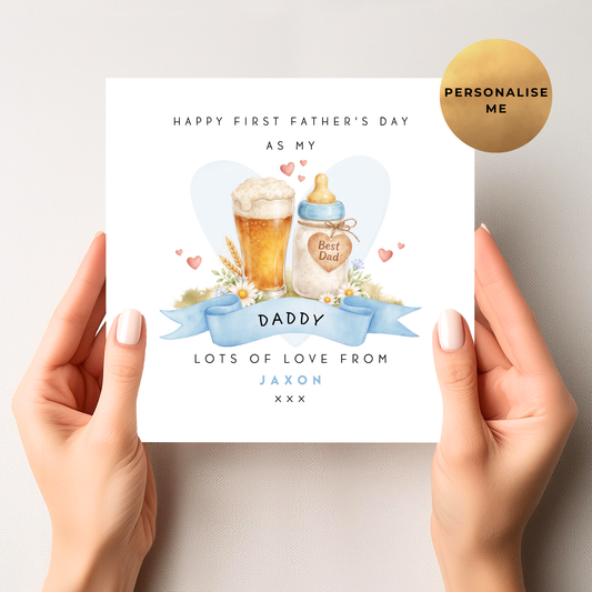 Beer / Milk Bottle First Father's Day Card