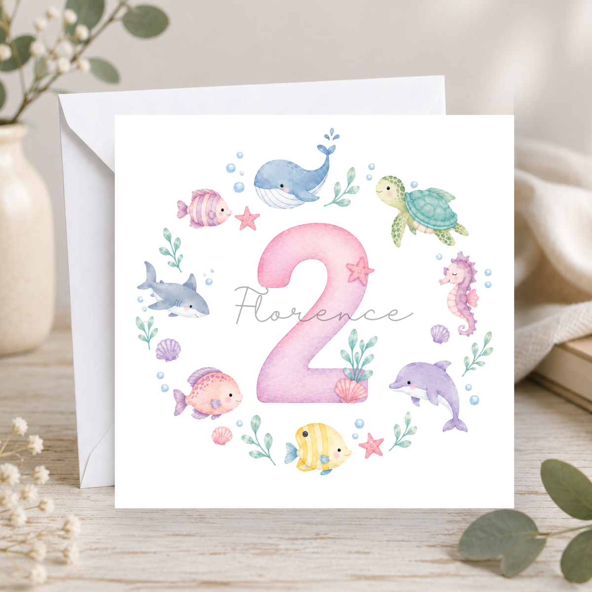 Under The Sea 2nd Birthday Card