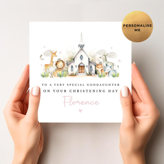 Safari Religious Occasion Card For Little Girl